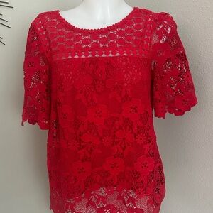 Chic Scarlet Lace Blouse for Women